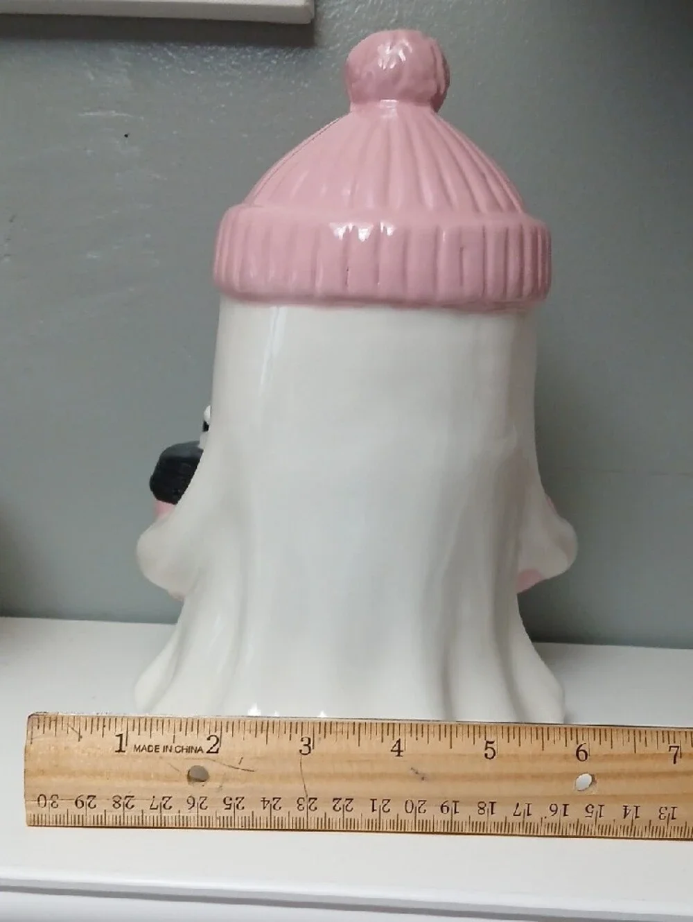 Cute Pink & Cream Halloween Ghost Holding Pumpkin & Boo Drink